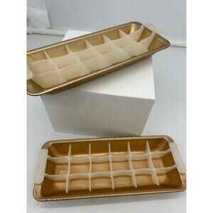 Vintage inland Spill Guard Harvest Gold Plastic Retro Set Of 2 Ice Cube Tray